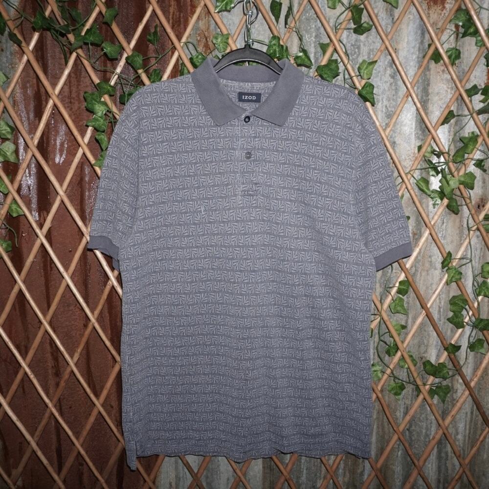 Large - Vintage Y2K IZOD pattern 2000s aop polo t-shirt